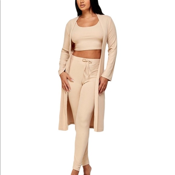 3 Piece Cardigan, Top And Pants Set - Picture 2 of 4